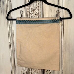 Tory Burch Muslin NWOT Dust Bag with Logo Trim and Silver Charm